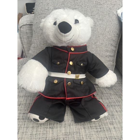 The Bear Factory Other - VTG 09 The Bear Factory Polar  Bear 10" US Marine Corps Teddy Dress Blues *READ*